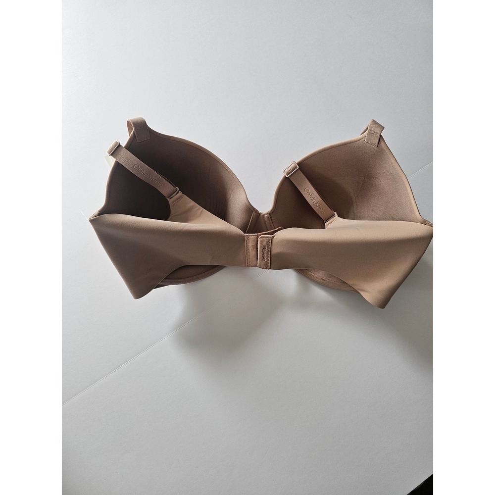 Calvin Klein Lightly Lined Bralette Women 36DDD Tan Logo Strap Underwire‎ Bra - Picture 5 of 6